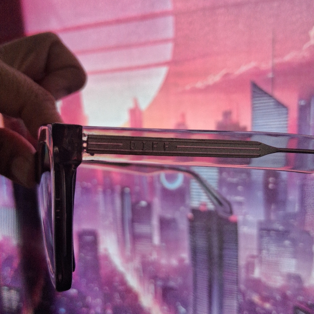 DIFF Clear Gray Tinted Square Sunglasses Like New… - image 2